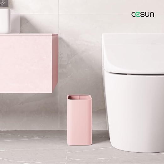 Cesun Pink Bathroom Trash Can 2.1 Gallon Wastebasket, Small Modern Metal - Image 2