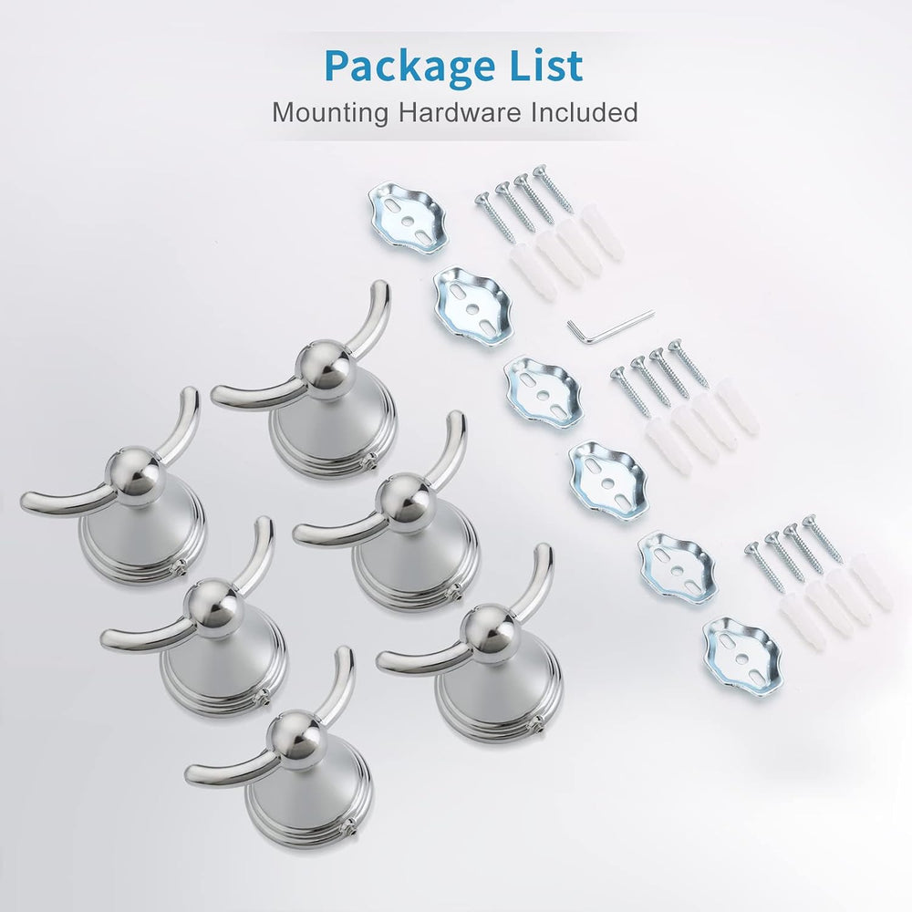 FILTA Bathroom Towel Hooks, Polished Chrome Robe & Towel Hooks for Wall M...