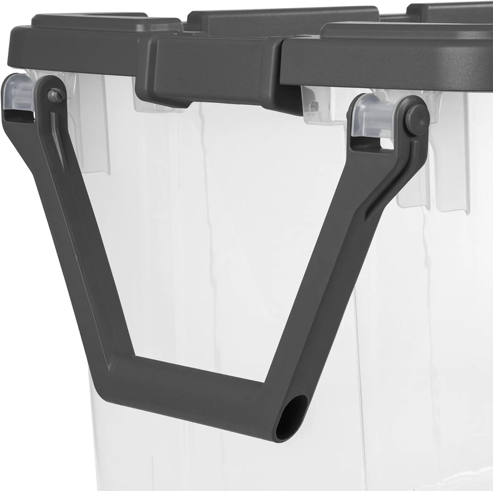 2 Pack 160 Quart Wheeled Storage Bins, Clear/Gray