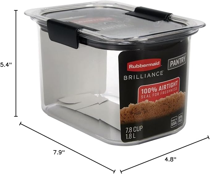 Rubbermaid Brilliance Pantry Airtight Food Storage Container, BPA-Free 7.8 Cup - Image 8