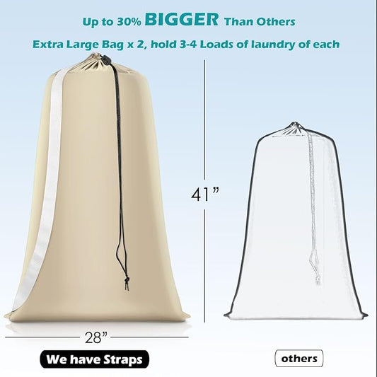 Heavy Duty Laundry Bag 2 Pack XL Nylon Laundry Bags - Image 2