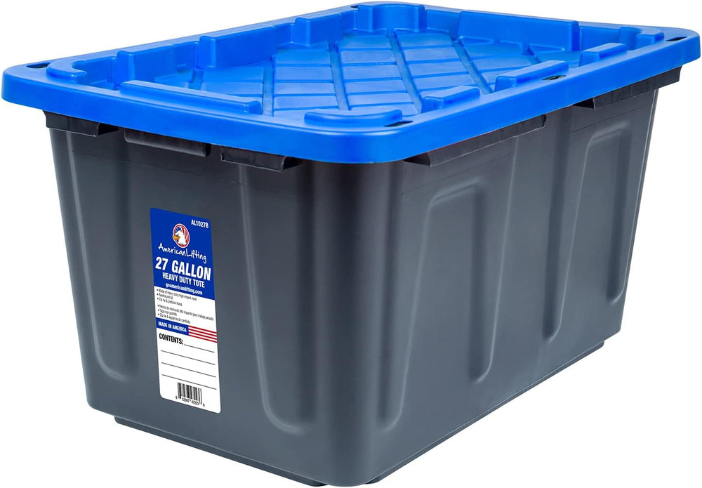 American Lifting 27-Gallon Storage Containers - Tough with Lids Durable Stack...