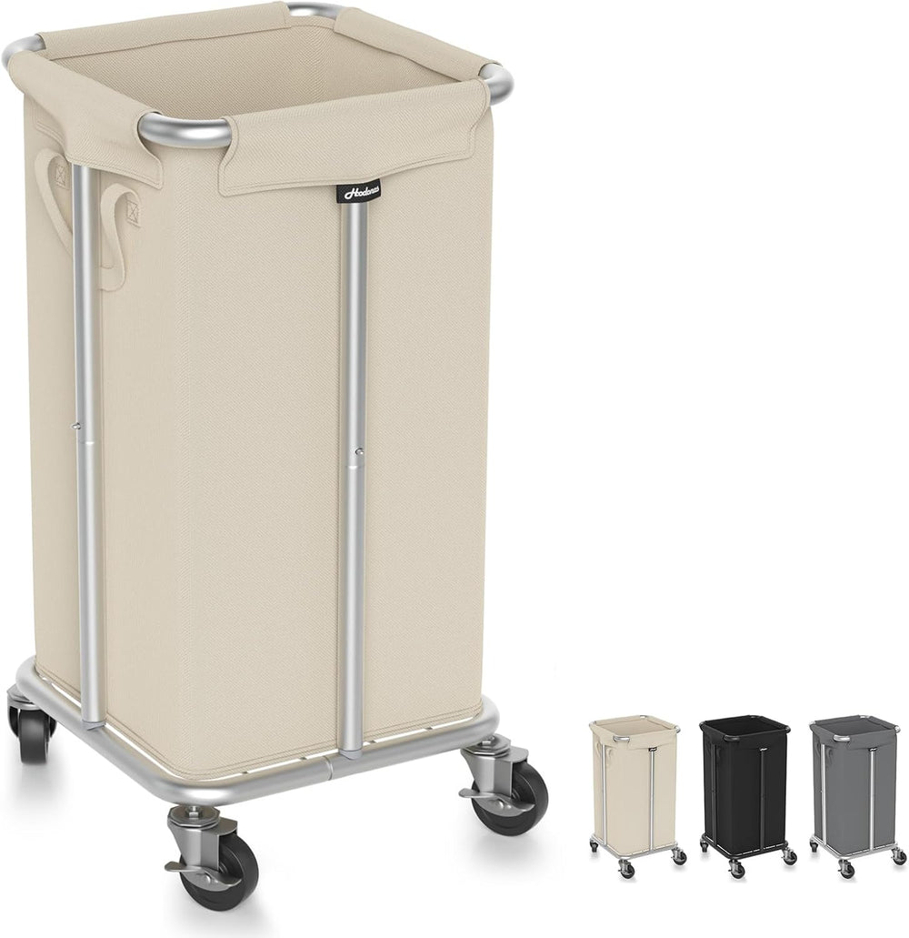 Hodonas Laundry Basket with Wheels, 115L Rolling Laundry Hamper Large Dirty C...