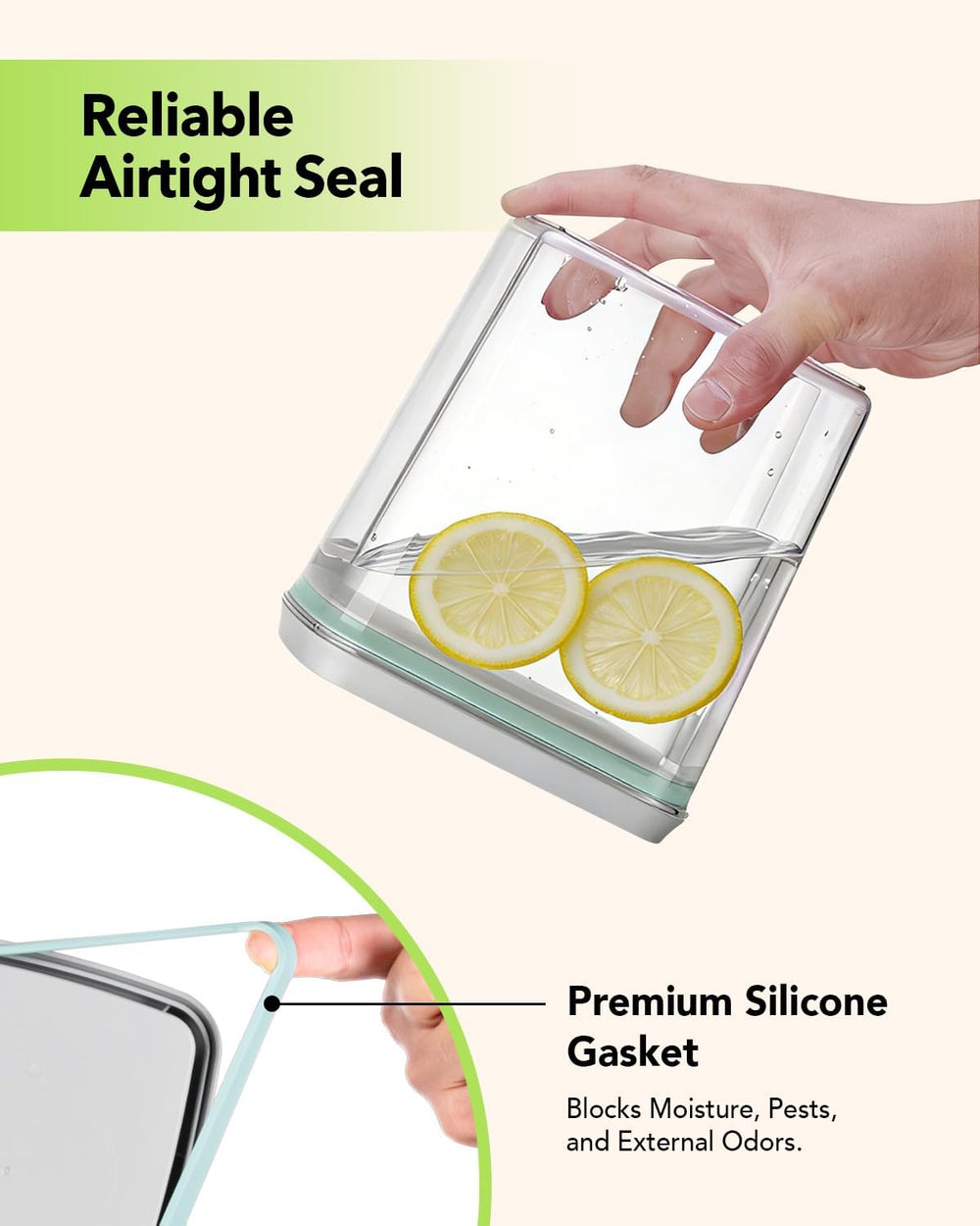 Airtight Food Containers Set with One-Touch Lid, Mixed Size Set (2.8 QT / 2.6...