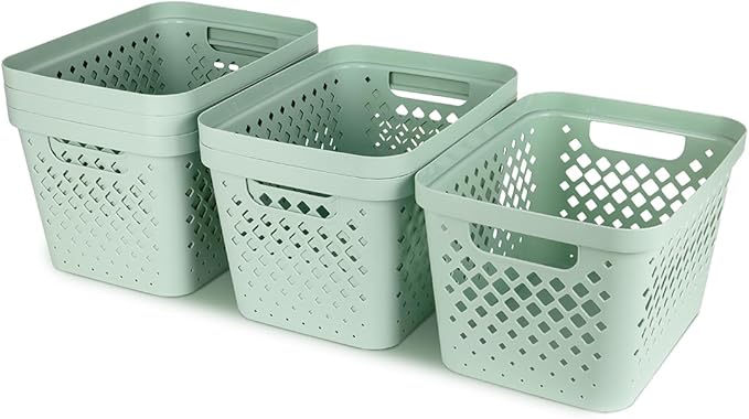 Glad Plastic Storage Basket Set, Value Pack of 6 | Open Storage Bins - Image 6