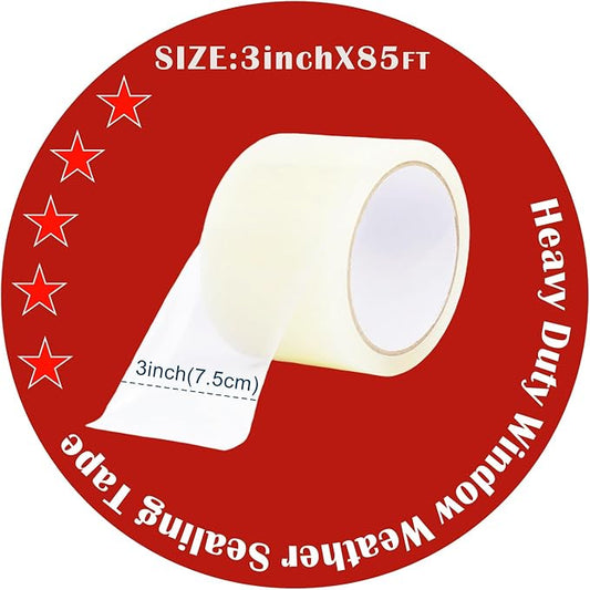 Transparent Weather Sealing Tape, 3-Inch x 85FT, Windows and Shower Glass Gaps - Image 2