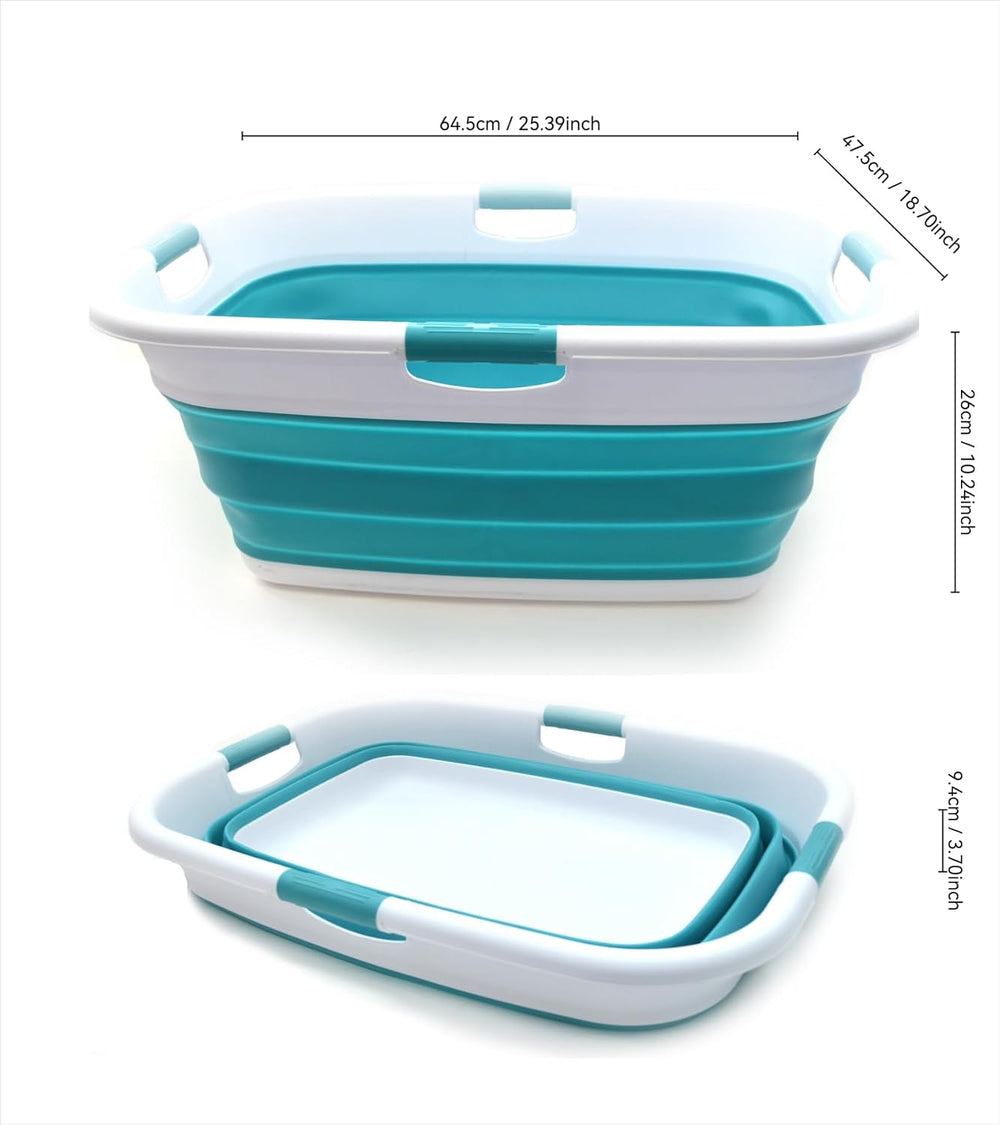SAMMART 49L Collapsible 4 Handled Laundry Basket-Foldable Storage Container-P...