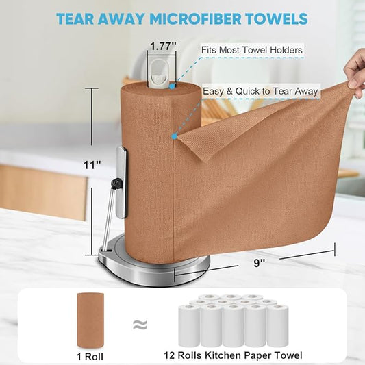 AIDEA Microfiber Cleaning Cloth 165 Sheets 3 Roll, Microfiber Towels - Image 2