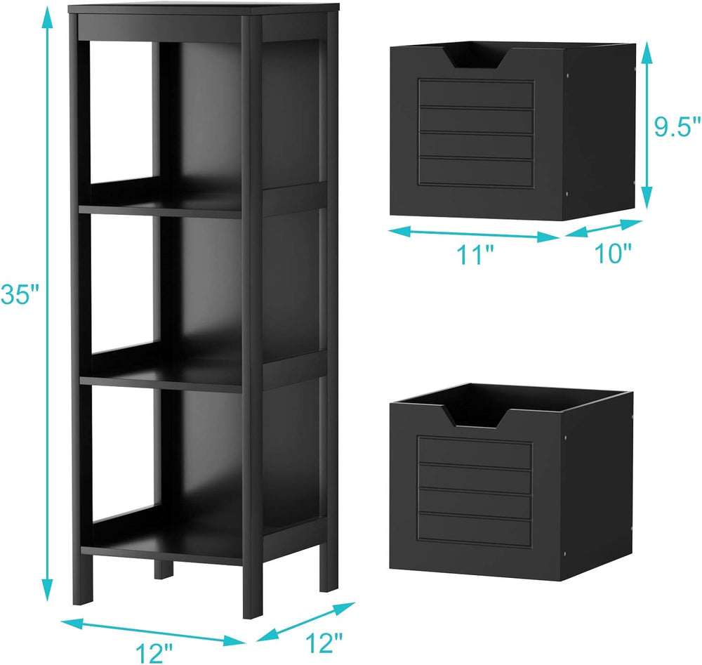 DORTALA Bathroom Storage Cabinet, Multifunctional Wooden Storage Rack Organiz...
