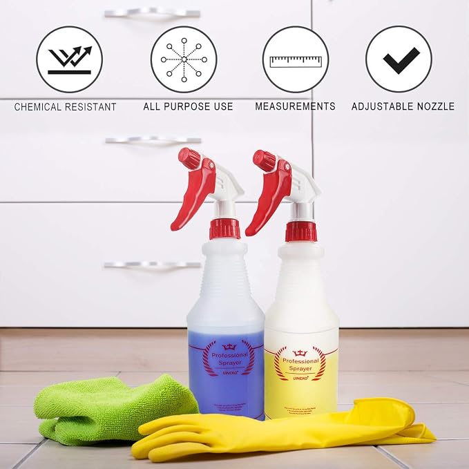 Plastic Spray Bottle 2 Pack, 32 Oz, All-Purpose Heavy Duty Spraying Bottles - Image 8