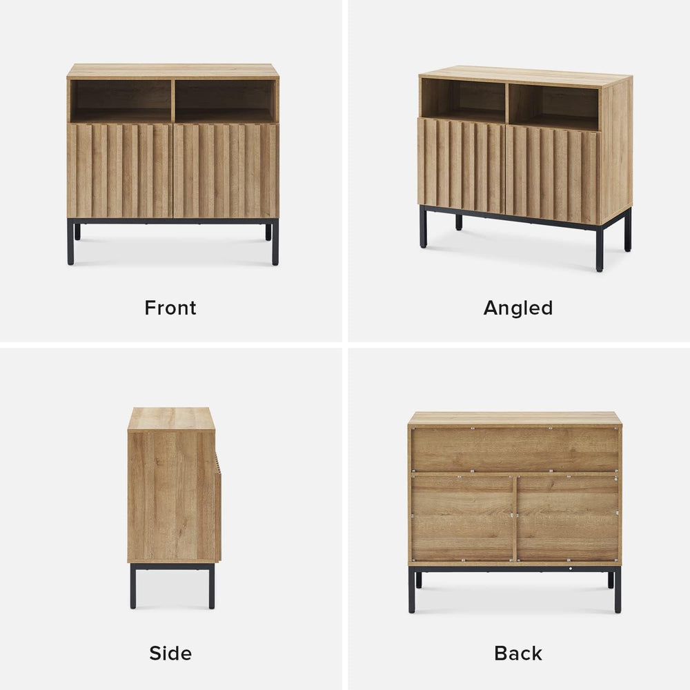 mopio Norwin Storage Cabinet, Sturdy Modern Rustic Industrial Buffet Sideboar...