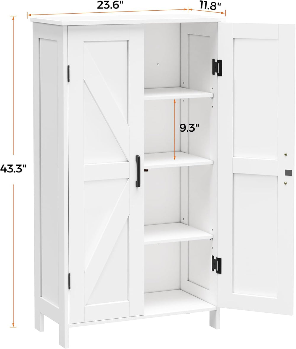Homleke 43.3" H Farmhouse Bathroom Storage Cabinet with Adjustable Shelves