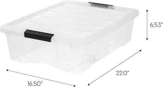 IRIS USA 27 Qt Stackable Plastic Storage Bins - Image 2