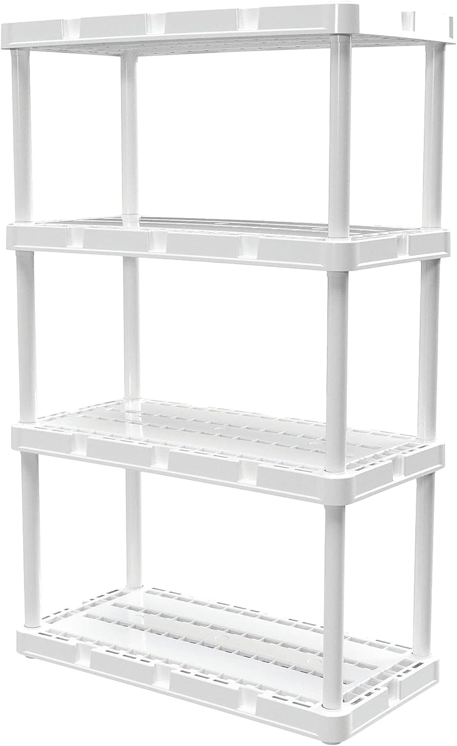 Gracious Living 3 Pack Light Duty Storage Shelves, Knect-A-Shelf 4-Shelf Vent...