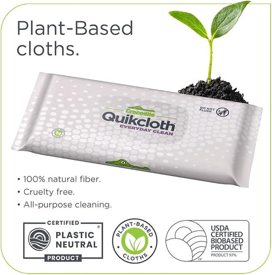 Quikcloth® Everyday Clean – Plant-Based, Plastic-Free Cleaning Wipes - Image 2