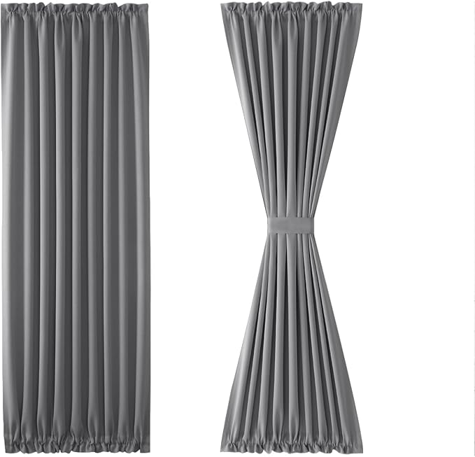 DWCN French Door Curtains – Rod Pocket Thermal Blackout Curtain - Image 7