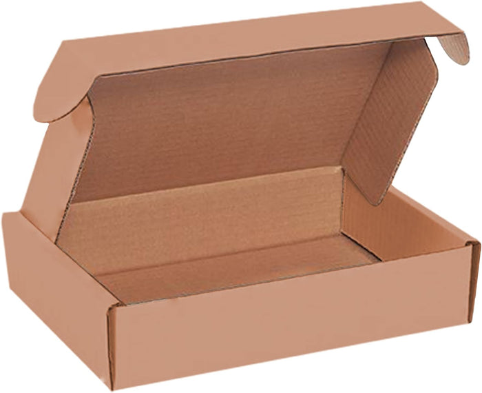 The Boxery 15 1/4 x 11 1/8 x 4 Inch-50-Pack, Kraft/Brown Corrugated Shipping Box Mailers, Sturdy Shipping Boxes, Professional Packaging for Small Business Mailing, Gift Packing, Ship Flat
