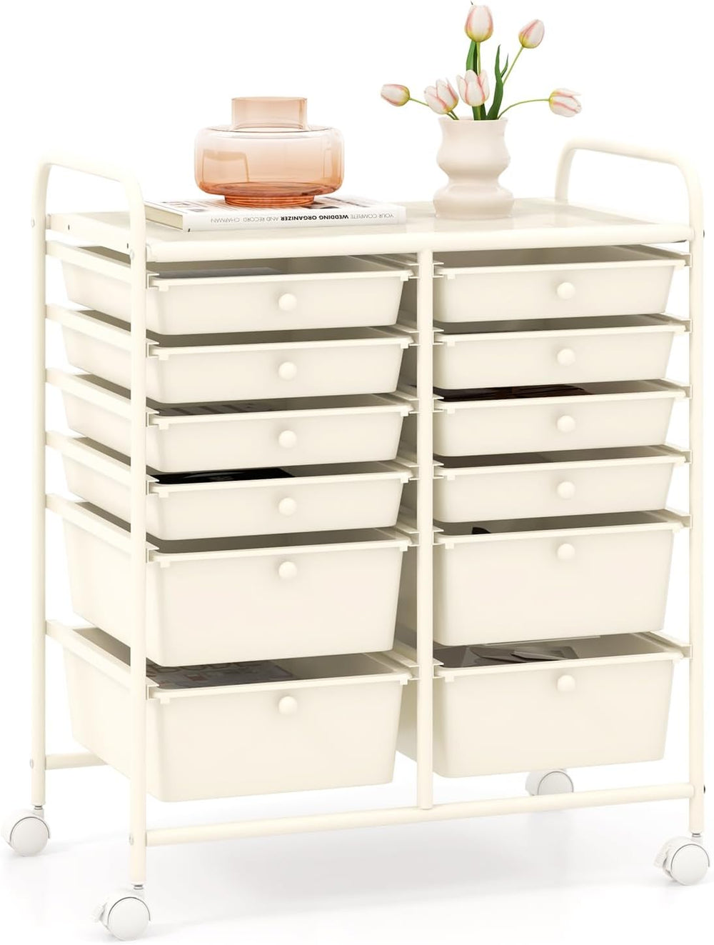 GOFLAME 12-Drawer Rolling Storage Cart, Mobile Utility Cart