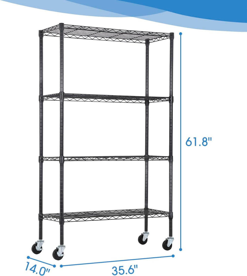 PayLessHere | 4-Tier Wire Shelf | 36"x14"x62" | Black