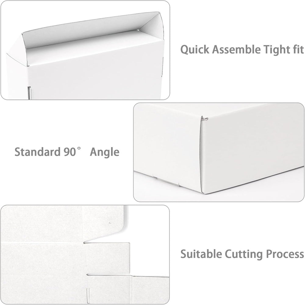 White Shipping Boxes Medium 10x8x2 Inches, 40 Pack Corrugated Cardboard Maile...
