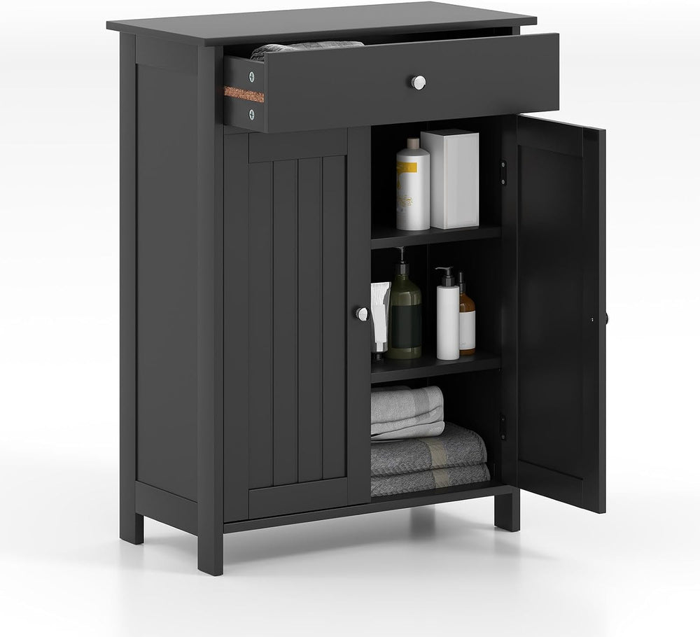 COSTWAY Bathroom Floor Storage Cabinet, Freestanding Storage Unit