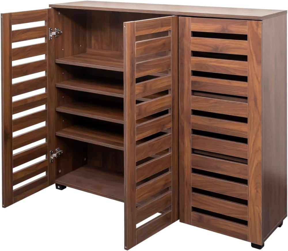 KEIKI 44.88'' Wooden Shoe Cabinet Storage for Entryway with 3 Louvere...