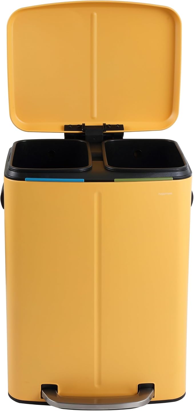 happimess HPM1005L Marco Rectangular 10.6-Gallon Double Bucket Trash Can - Image 8