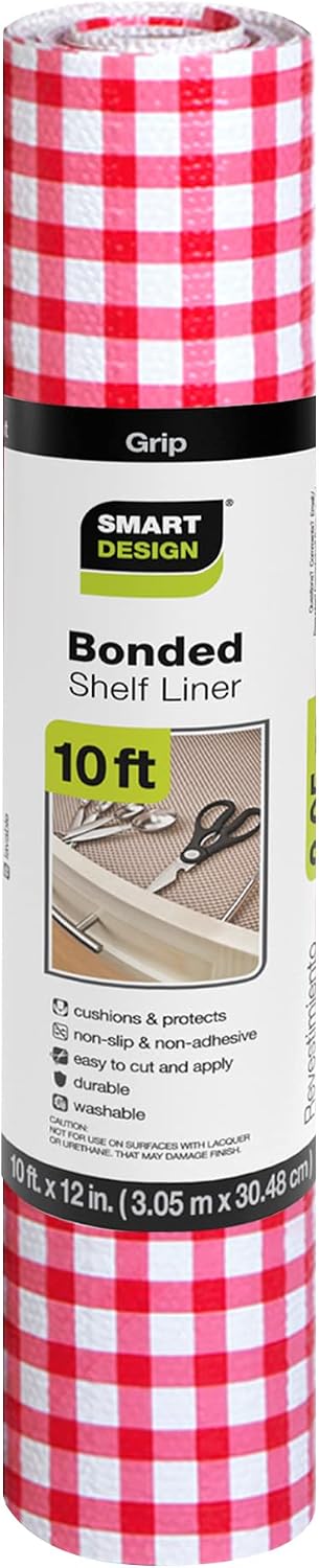 Smart Design Adhesive Shelf Liner - 18 Inch x 120 Feet Total (Set of 6 Rolls)...