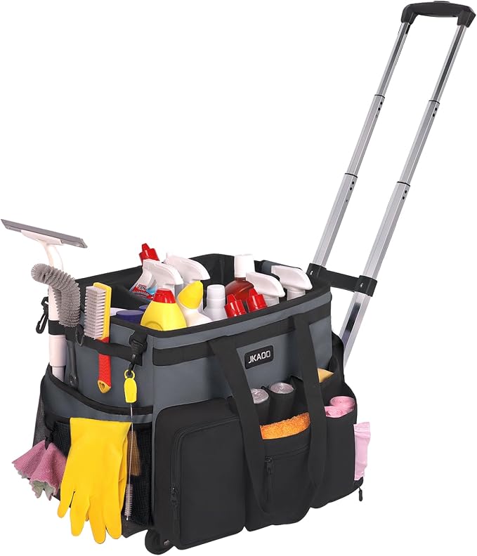 Large Rolling Cleaning Caddy Bag - Image 8