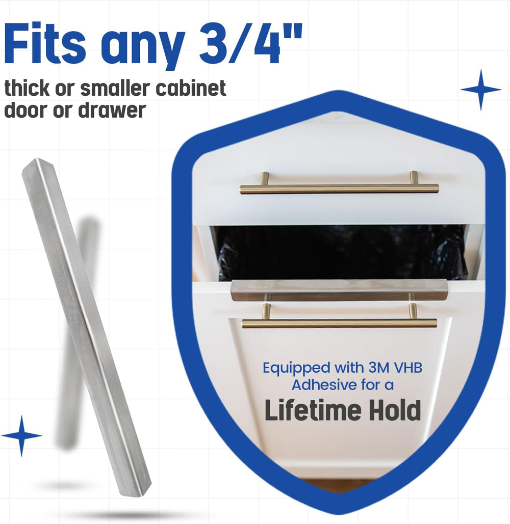 Stainless Steel Drawer Cap Protects Cabinet Edges from Damage. Slip-on Design...