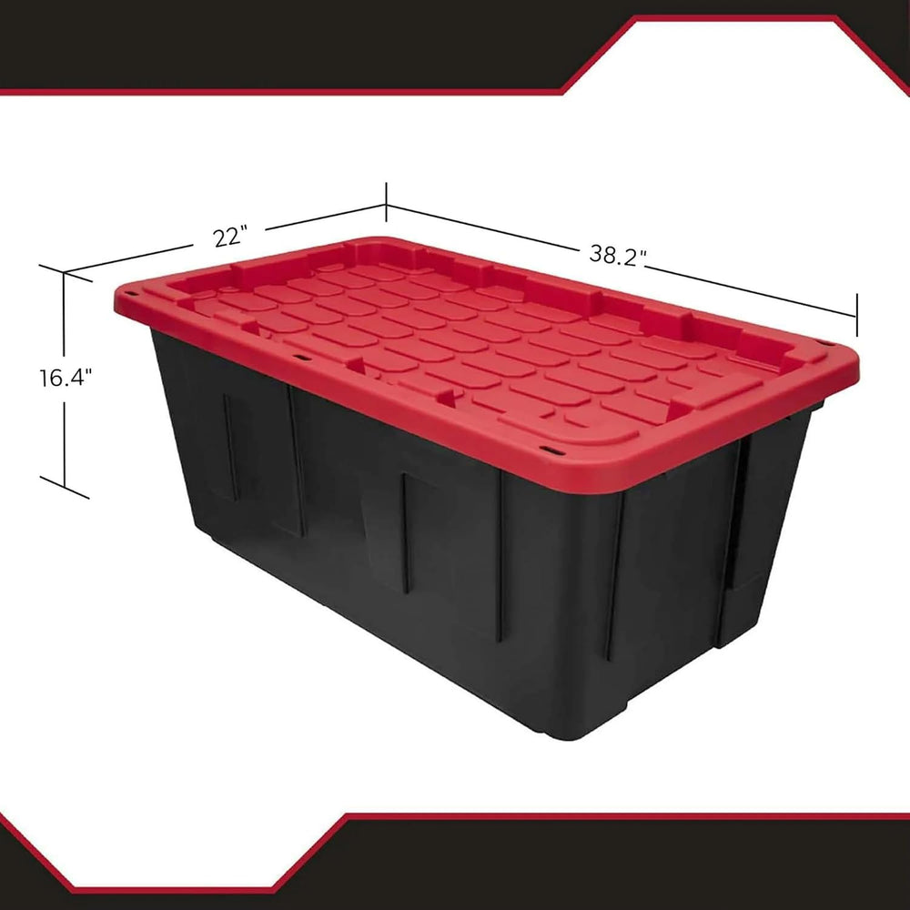 40 Gallon Tote 2 Pack, Heavy Duty Stackable Plastic Storage Bins with Lids, B...