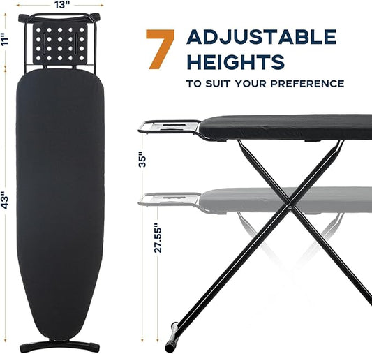 Ironing Board Full Size, RAINHOL 54"x13" Heavy Duty Compact Ironing Board - Image 2