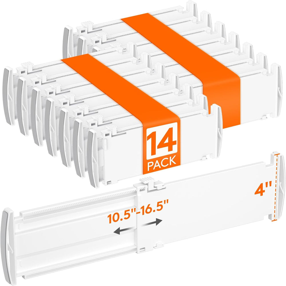 Lifewit 14 Pack 4" High Drawer Divider, Adjustable Drawer Organizer Clothes