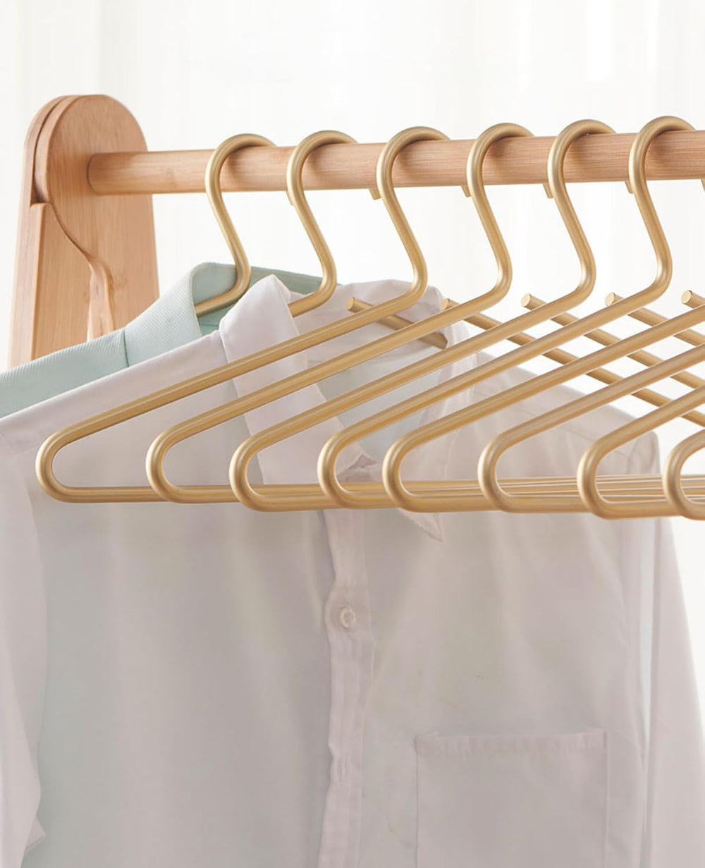Premium Matte Gold Aluminum Coat Hangers 10 Piece Set, 16.5” Extra Smooth &am...