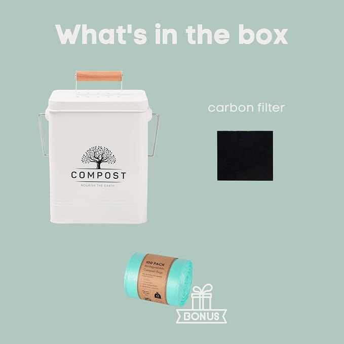 PERFNIQUE Kitchen Compost Bin, 1.7 Gallon Countertop Compost Bin - Image 6