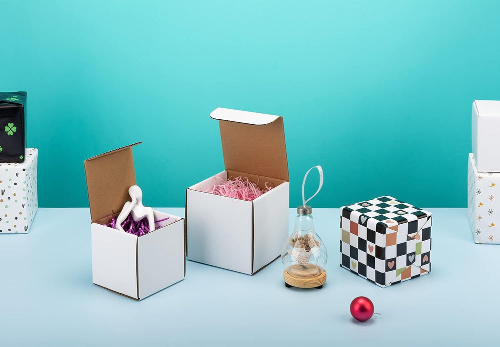 50-pack 5x5x5 Shipping Boxes with Lids for Mailing, packaging and Storage, 5x...