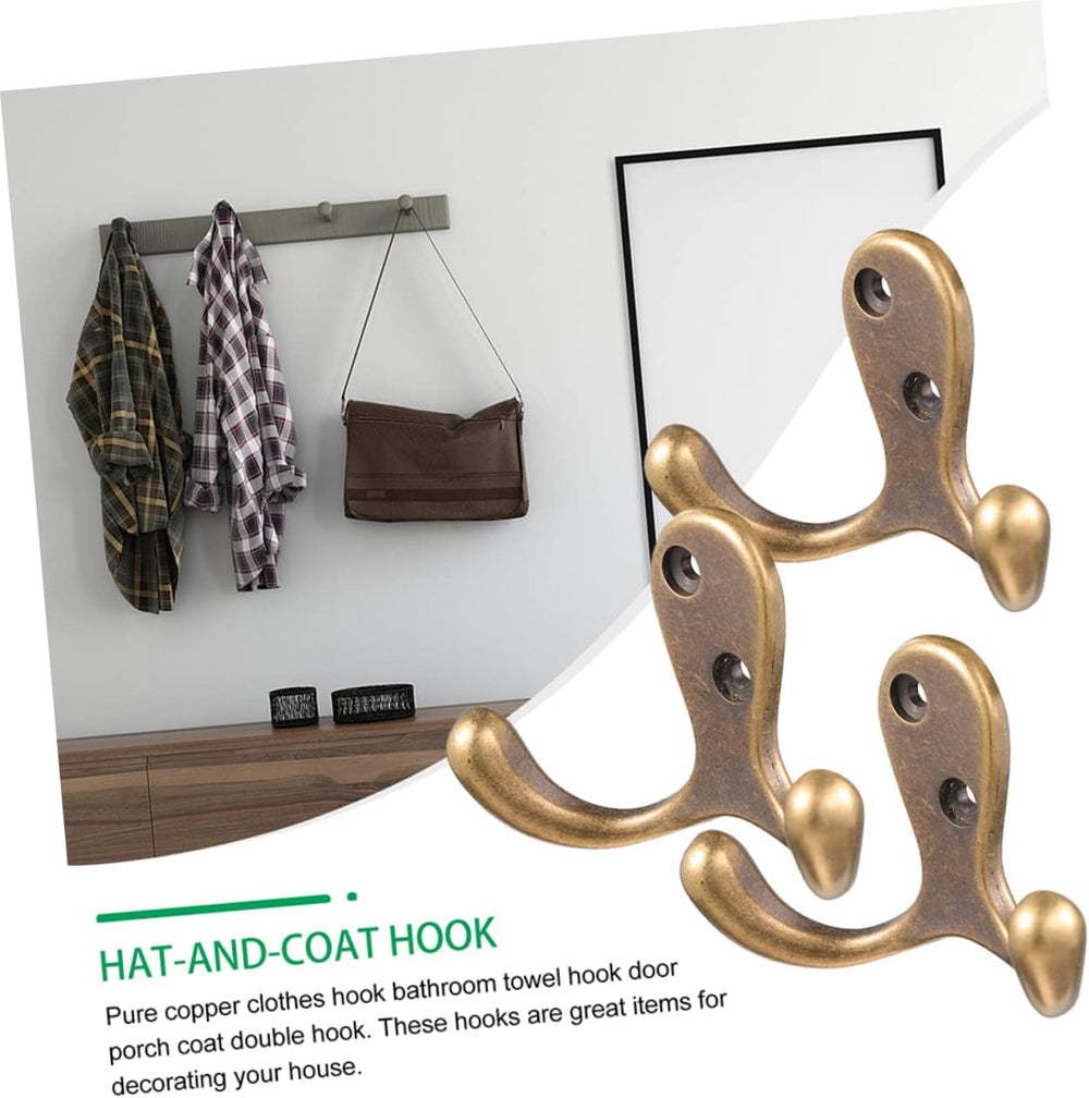 Zerodeko 2sets Copper Door Hook Wall Towel Hooks Multi-Purpose Hanger for Clo...
