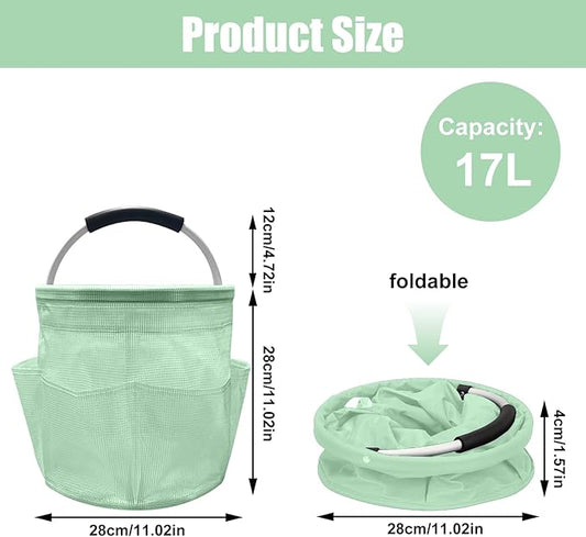 Qivine 17L Cleaning Caddy with Handle, Cleaning Supply Caddy Foldable Tool Bag - Image 2