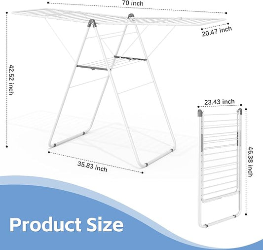 KINGBOARD Clothes Drying Rack Foldable, Metal Drying Rack Clothing - Image 2
