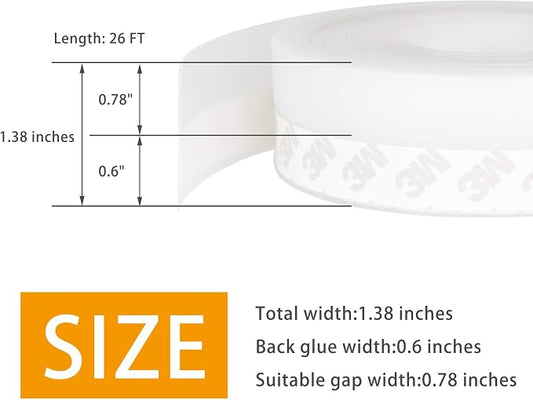 Door Weather Stripping Doors Seal Strip, 26 FT Silicone Sealing Tape - Image 2
