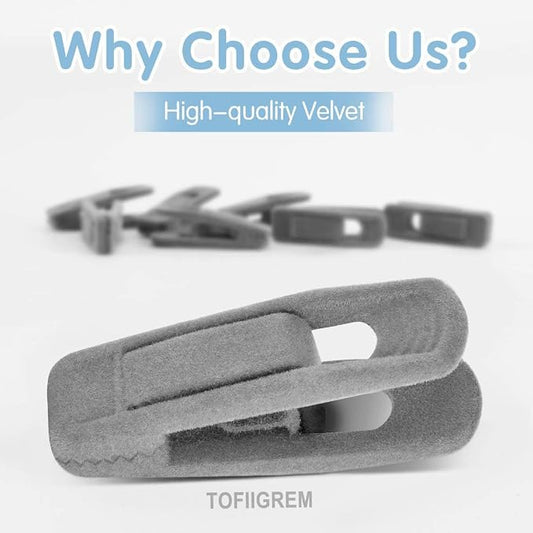 Grey Velvet Clips for Velvet Hangers - Image 2