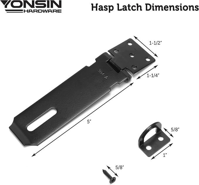 5" Door Padlock Safety Hasp Latch 2 Pcs, Door Hasp Clasp Lock Gate Shed Hasp - Image 7