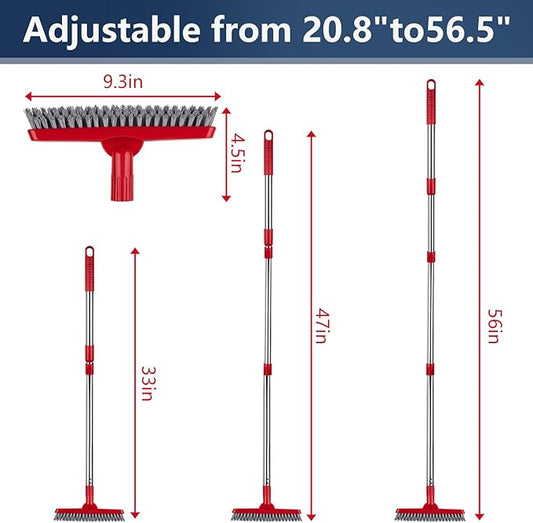 ITTAHO 2 Pack Grout Brush with Long Handle, Swivel Cleaning Grout Line Scrubber - Image 2