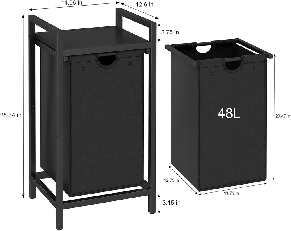 LAATOOREE Laundry Hamper, Two-Color Laundry Basket with Removable Laundry Bag...