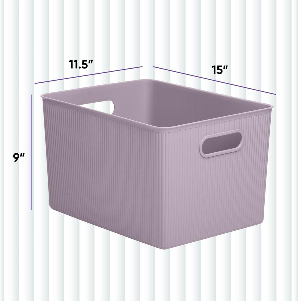 Superio Decorative Plastic Open Home Storage Bins Organizer Baskets, X-Large ...