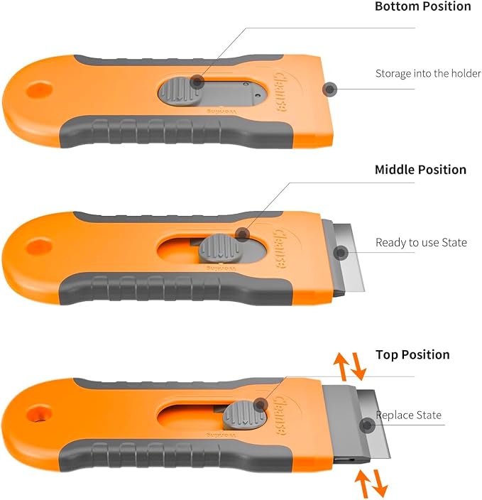 Razor Blade Scraper with 15 Extra Blades: Multi-Surface Cleaning Tool - Image 6