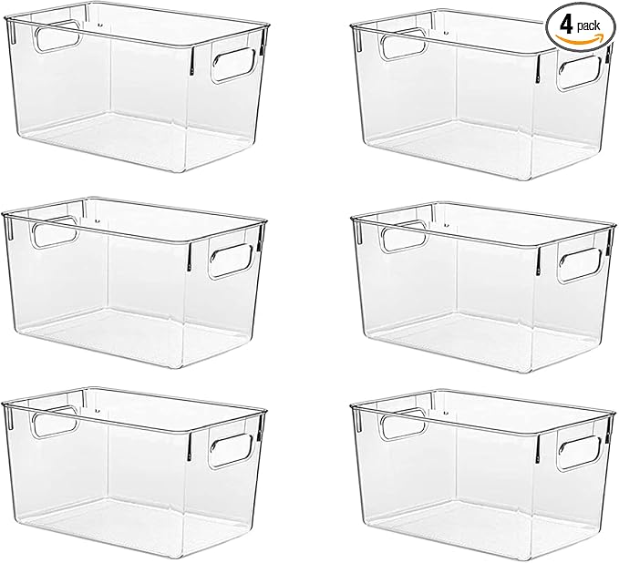 Clear Pantry Organizer Bins, Storage Containers & Plastic Containers by KJIXYUNG