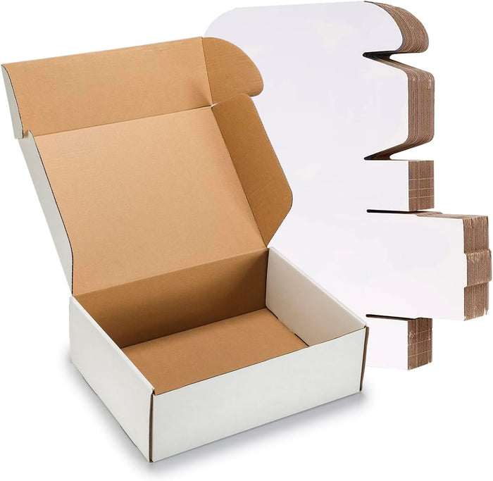 8x6x3 inches Shipping Boxes 50 Pack,TUKYLIL White Corrugated Cardboard Box,Mailer carton for Packaging Small Business,Gifts,Craft,Jewelry,daily supplies