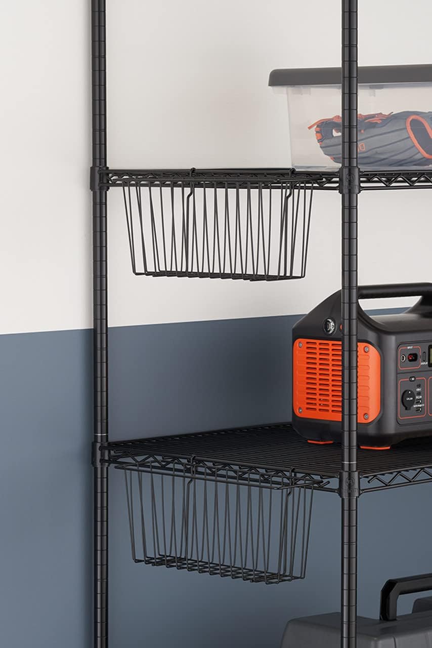 TRINITY 15-Inch Metal Hanging Basket to Use With Shelf Units and Storage Rack...