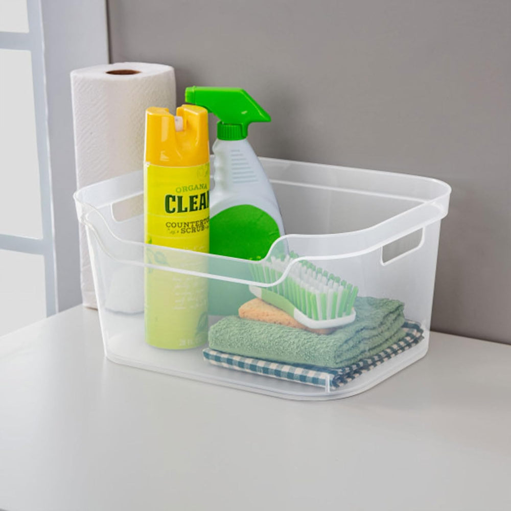 Sterilite Large Open Bin, Clear Plastic Organizing Container, 24-Pack